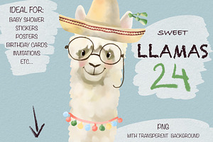 Llamas Watercolor, an Animal Illustration by sheincar