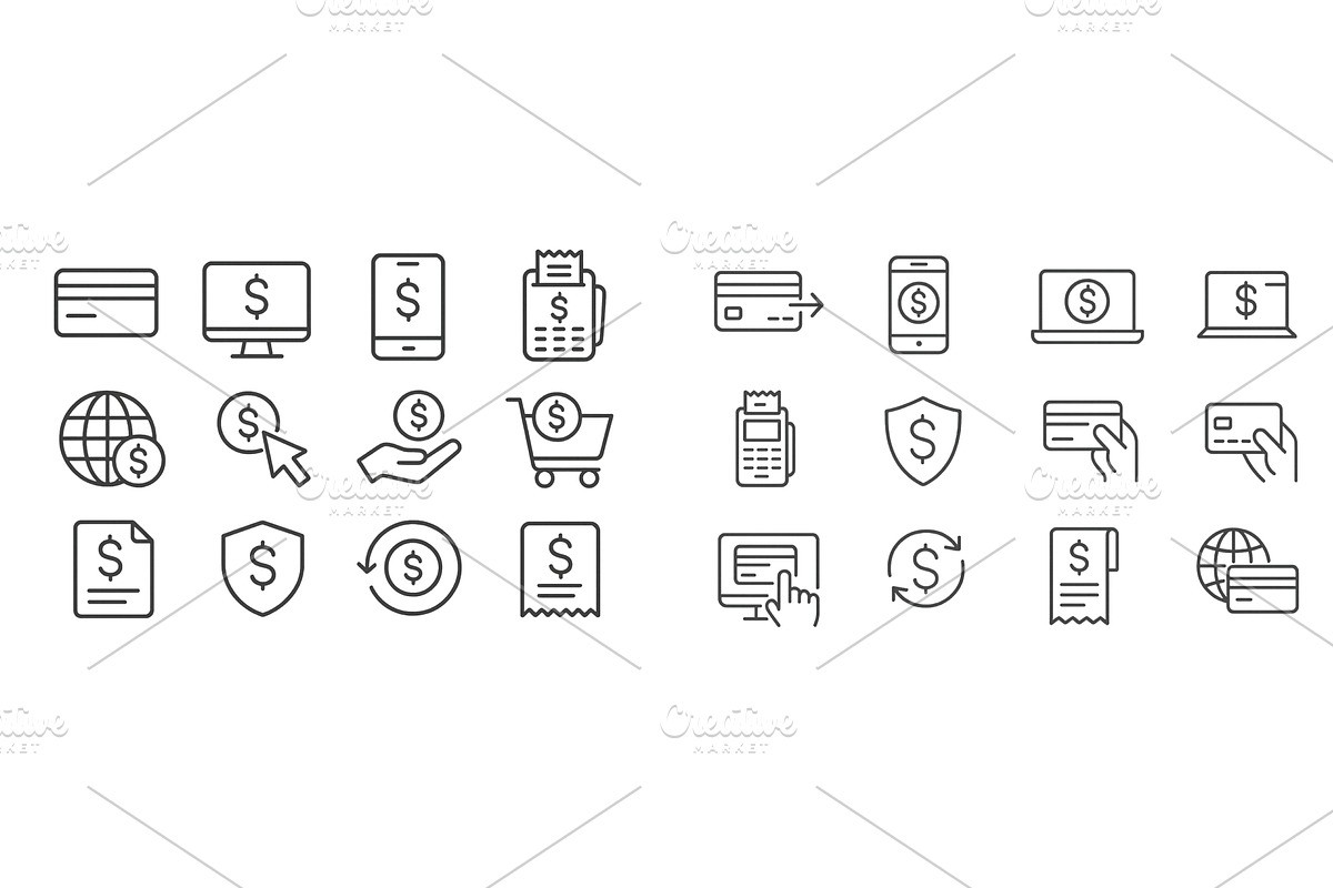 Financial technology icons, a Finance Illustration by ZinetroN