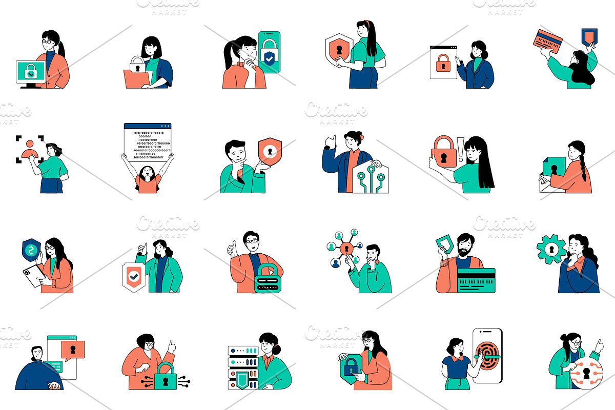 Cyber Security Illustrations, a Technology Illustration by alexdndz (Photo 3 of 3)