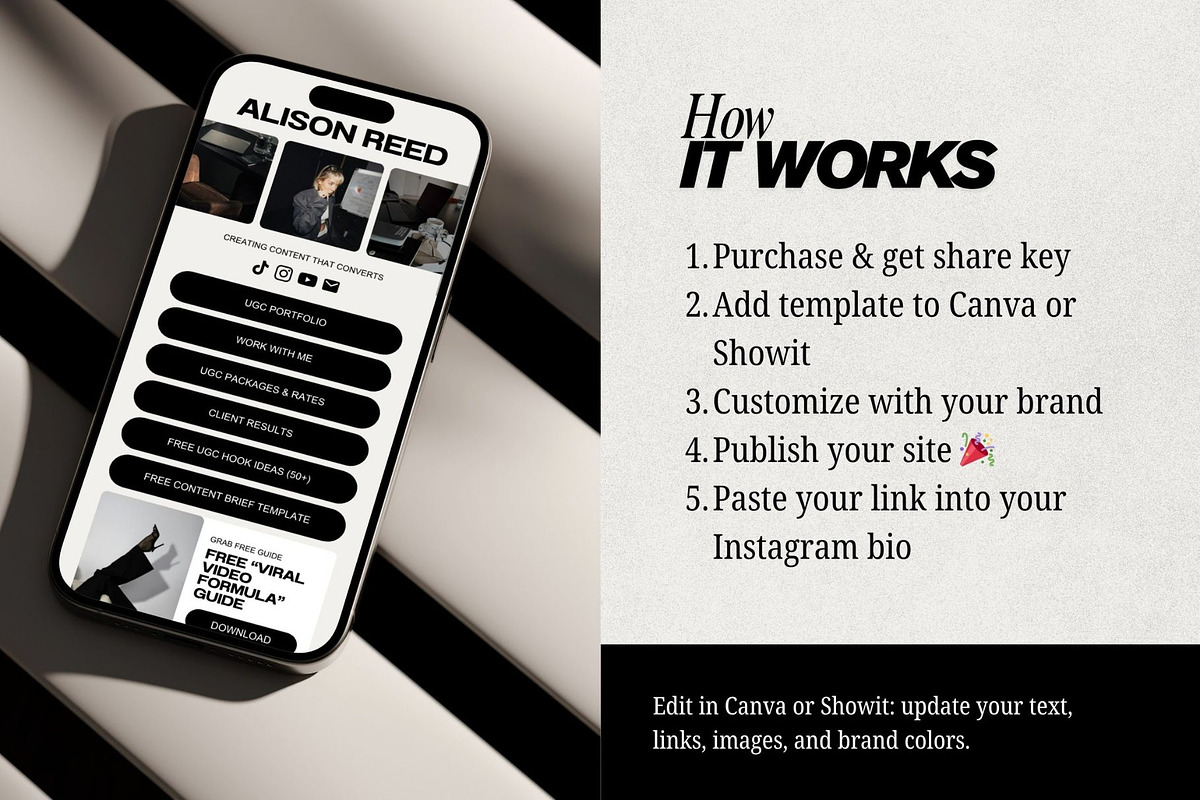 Instagram Link in Bio Template UGC, a Landing Page Template by Digital&Chic (Photo 3 of 7)