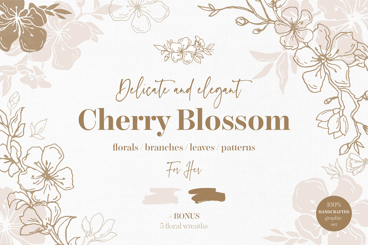 Cherry Blossom graphic set, an Illustration by EkaterinaKiriy (Photo 1 of 13)