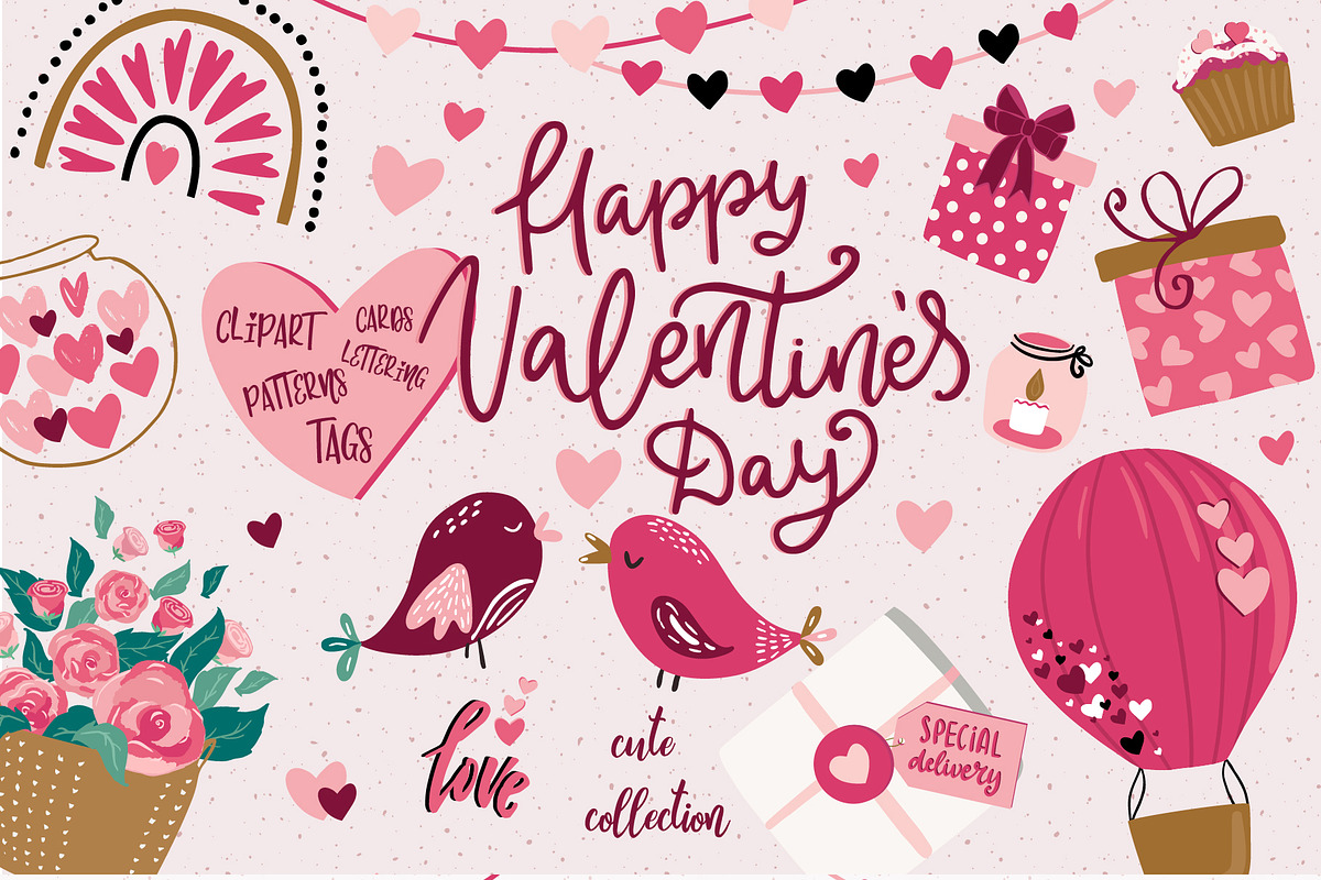 Valentine's day cute collection, an Illustration by Cozy pattern shop (Photo 1 of 6)