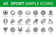 42 Sport Outline Icons, an Outline Icon by karetniy (Thumbnail 1 of 2)