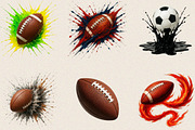 Splash American Football Ball Clipar, an Illustration by SVGArt (Thumbnail 4 of 8)