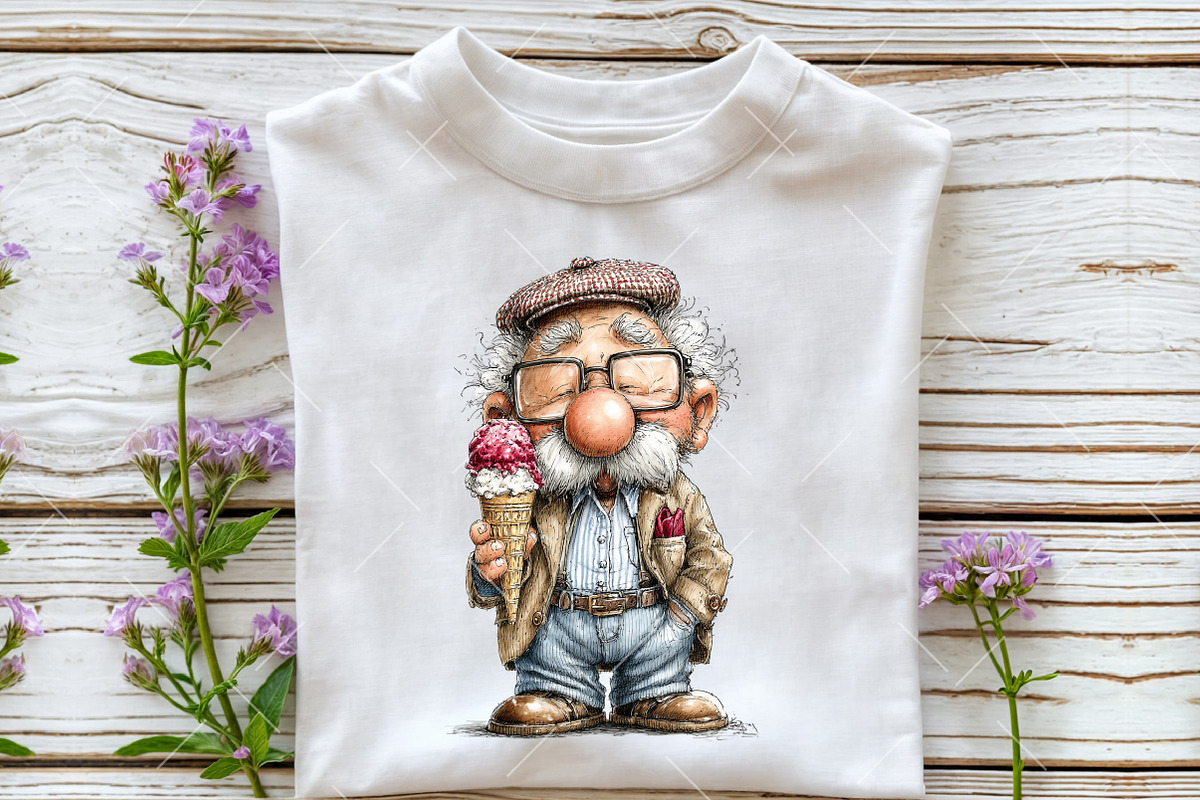 Whimsical Summer Grandpa Clipart, an Illustration by OK Design (Photo 5 of 6)