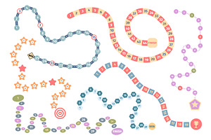 Board game routes templates. Step by, an Illustration by LadadikArt