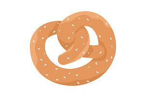 Closeup of a single twisted pretzel