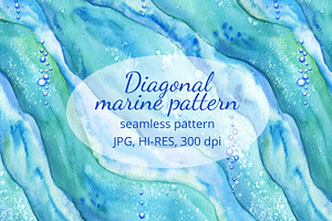 Diagonal Marine Pattern Seamless