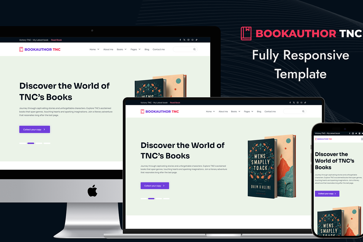BookAuthor TNC, Author Web Template preview 2