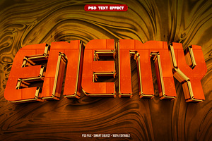 Enemy 3D editable text effect, a Layer Style Add-On by Hello Muh