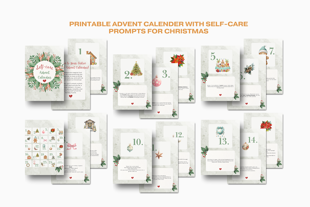 Christmas Self-Care Advent Calendar, a Print Template by Kaleidokika (Photo 2 of 5)