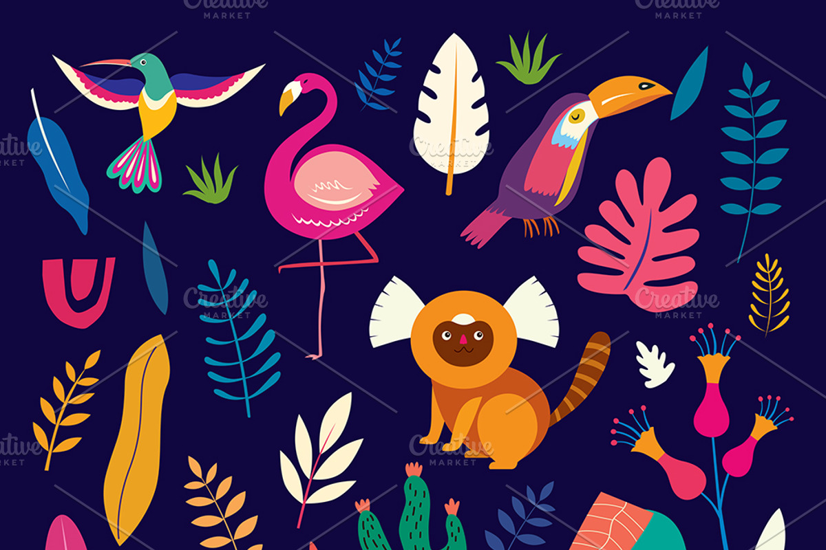 Jungle Animals cute collection, an Animal Illustration by MoleskoStudio (Photo 2 of 13)