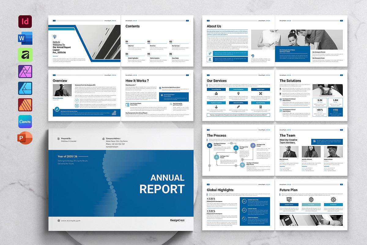 Annual Report Template Landscape, a Brochure Template by DesignCrest (Photo 1 of 13)
