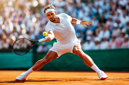 Tennis player returning a shot on clay court, a Sports & Recreation Photo by OSORIOartist