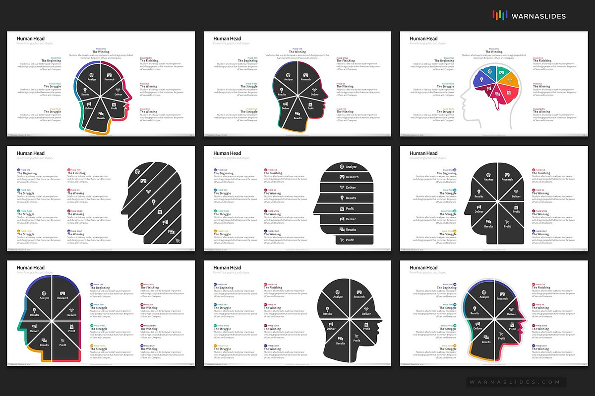 Human Head PowerPoint Templates, a Presentation Template by Warna Works (Photo 13 of 20)