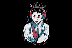 Headphones Girl!, a Decorative Illustration by pedrors