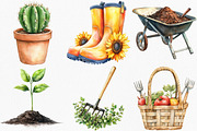 Watercolor Gardening Day Clipart, an Illustration by Canvas Craft (Thumbnail 3 of 7)