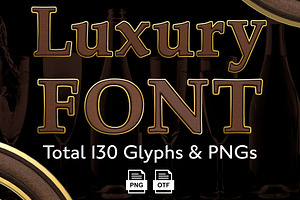 Luxury Color Bitmap Font & PNG Set