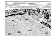 Hay Field and Barn, a Work Illustration by blue67sign (Thumbnail 3 of 4)