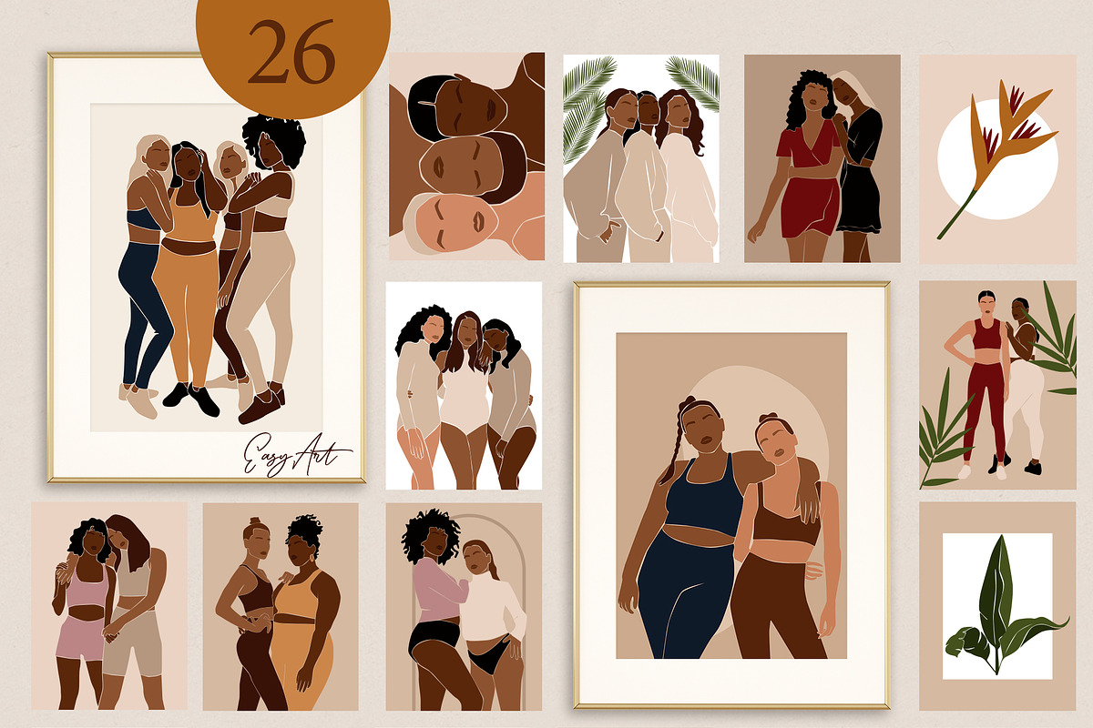 Girlfriends abstract collection., a Person Illustration by EasyArt (Photo 7 of 12)