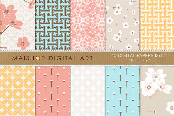Digital Paper Blossom preview 4