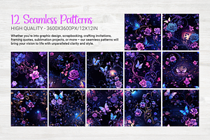 Midnight Garden Seamless Patterns