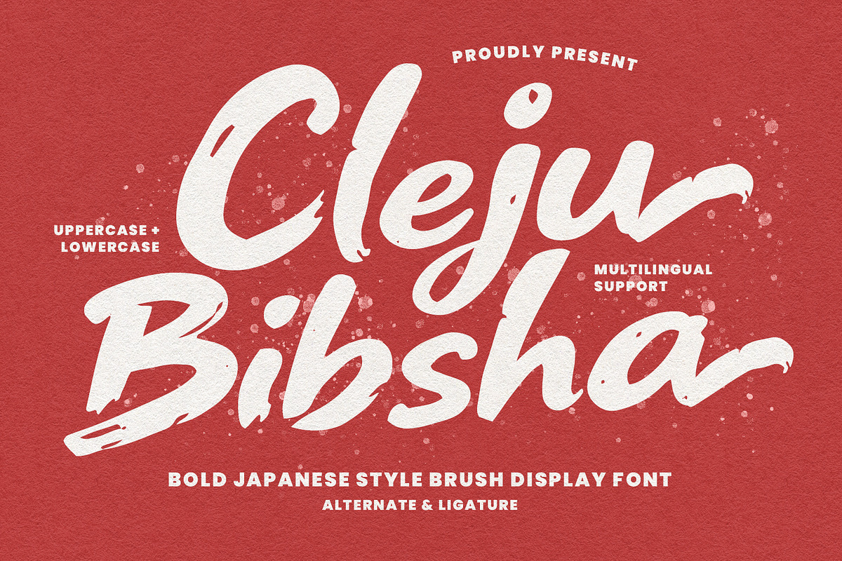 Cleju Bibsha Japanese Style Brush, a Handwritten Font by Maulana Creative (Photo 1 of 8)