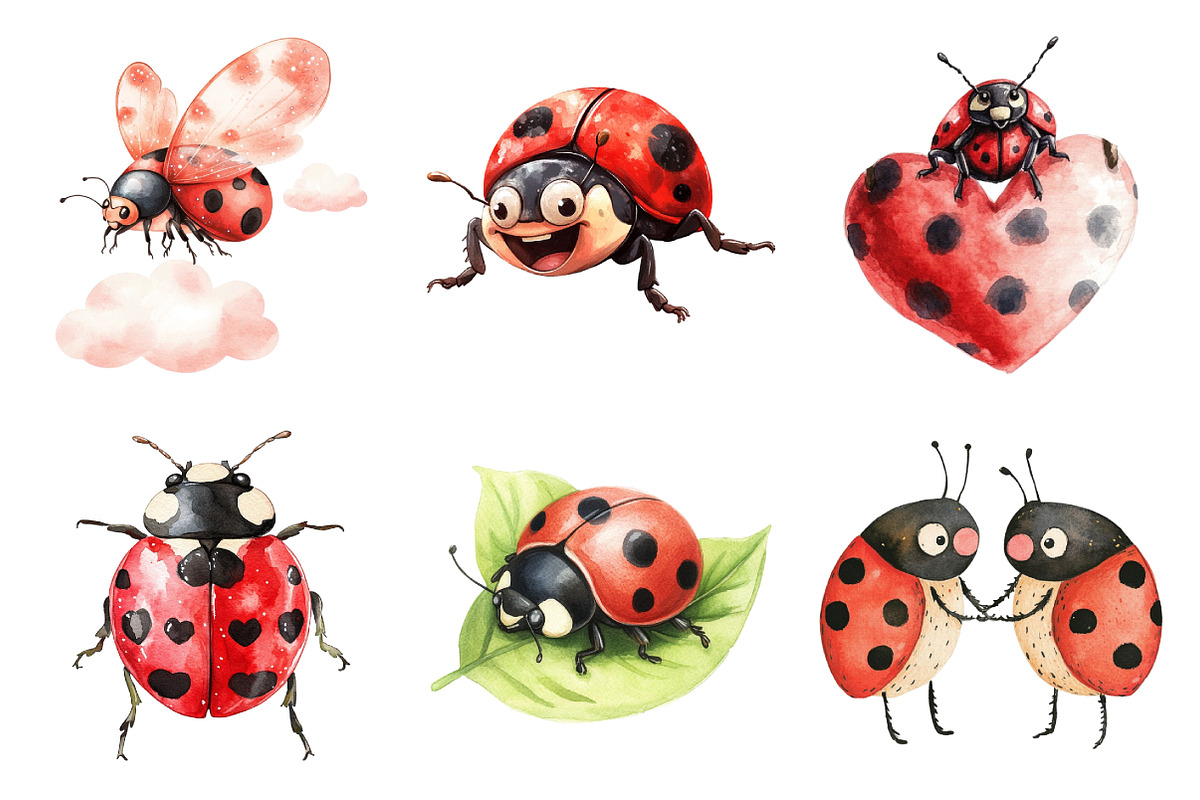 Cute Ladybug Clipart, an Illustration by Daily.Designs (Photo 4 of 5)
