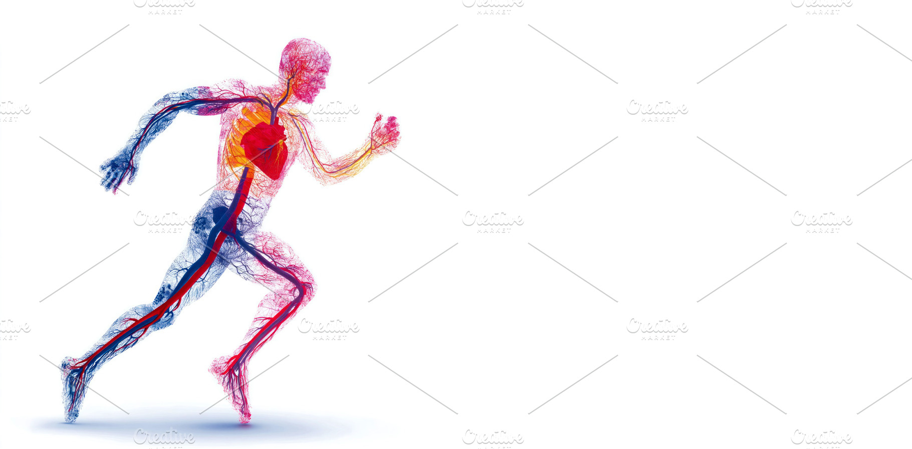 Anatomical illustration of human circulatory system in motion sh, a Health & Medical Photo by José Manuel Gelpi