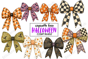 Preppy Halloween Coquette Bow PNG, a Seasonal Illustration by Stickera Hub