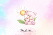 Pink Cute Blush Teddy Bear png, an Illustration by Watercolor design (Thumbnail 9 of 11)
