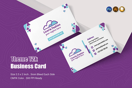 Theme Y2k Business Card, a Business Card Template by Esensifiksi.studio
