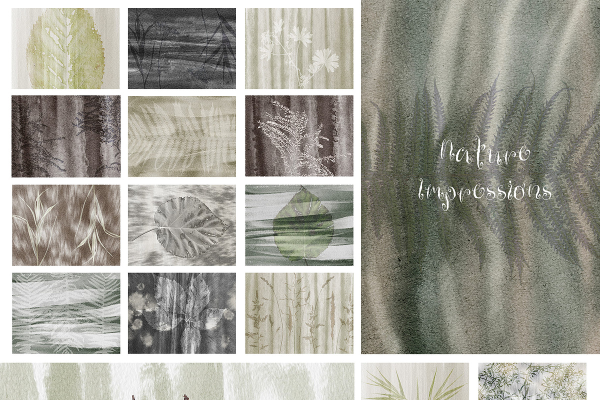Botanical Imprint Nature Backgrounds, an Object Graphic by LenArt (Photo 5 of 13)