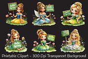 Hello Spring Angel Sublimation Png, an Illustration by RobertsArt (Thumbnail 3 of 7)