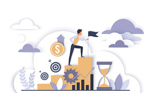 Business growth success cloud, a Finance Illustration by Lemberg Vector