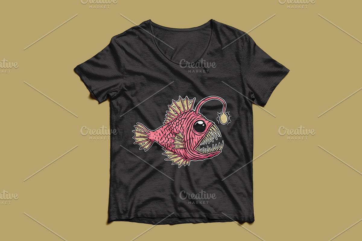 Deep sea fish scary illustration, an Animal Illustration by gunaonedesign (Photo 3 of 4)