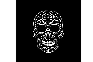 White Skull Vector Ornament