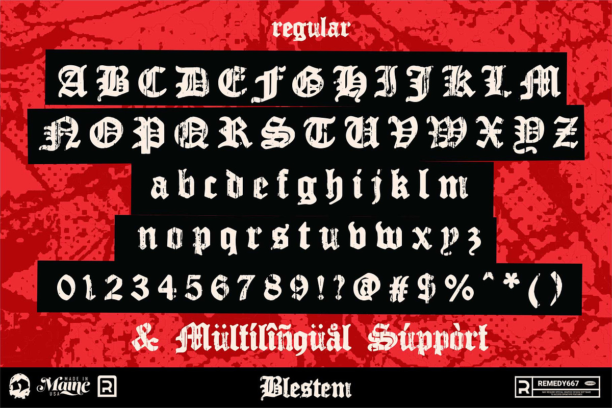 Blestem – Gothic Horror Typeface, a Blackletter Font by Remedy667 (Photo 2 of 6)