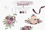 Watercolor Vineyard Elements, an Illustration by Momo Studio (Thumbnail 3 of 16)