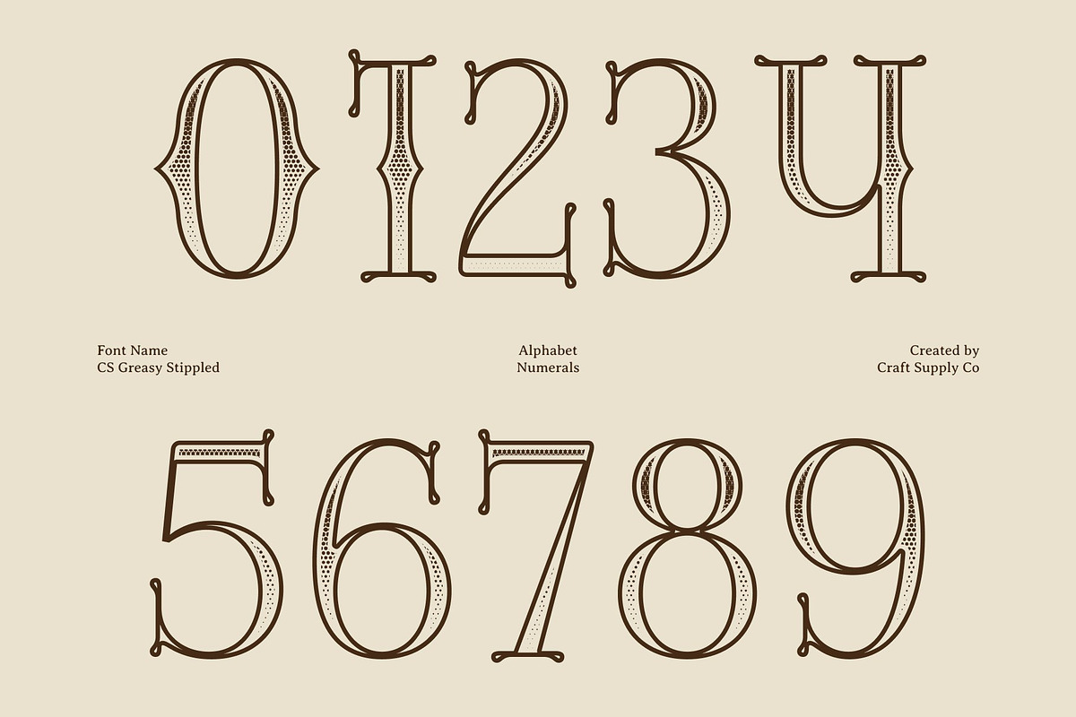 CS Greasy Stippled, a Serif Font by Craft Supply Co. (Photo 5 of 8)