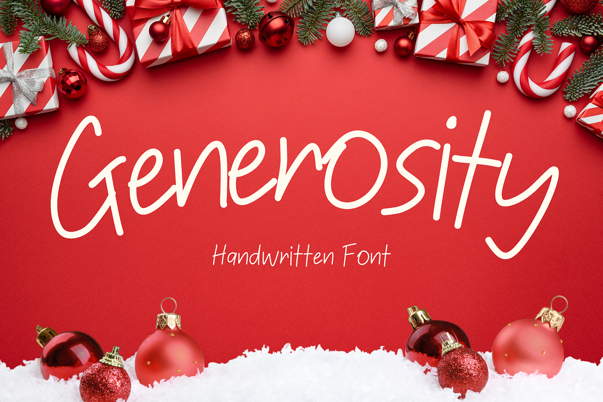 Generosity is a handwritten font, a Handwritten Font by Brown Cupple (Photo 1 of 9)