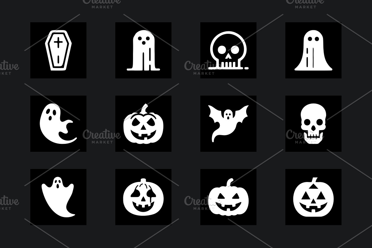 Halloween Ghost Icons Pack, a Solid Icon by Vectorium Studio (Photo 7 of 7)