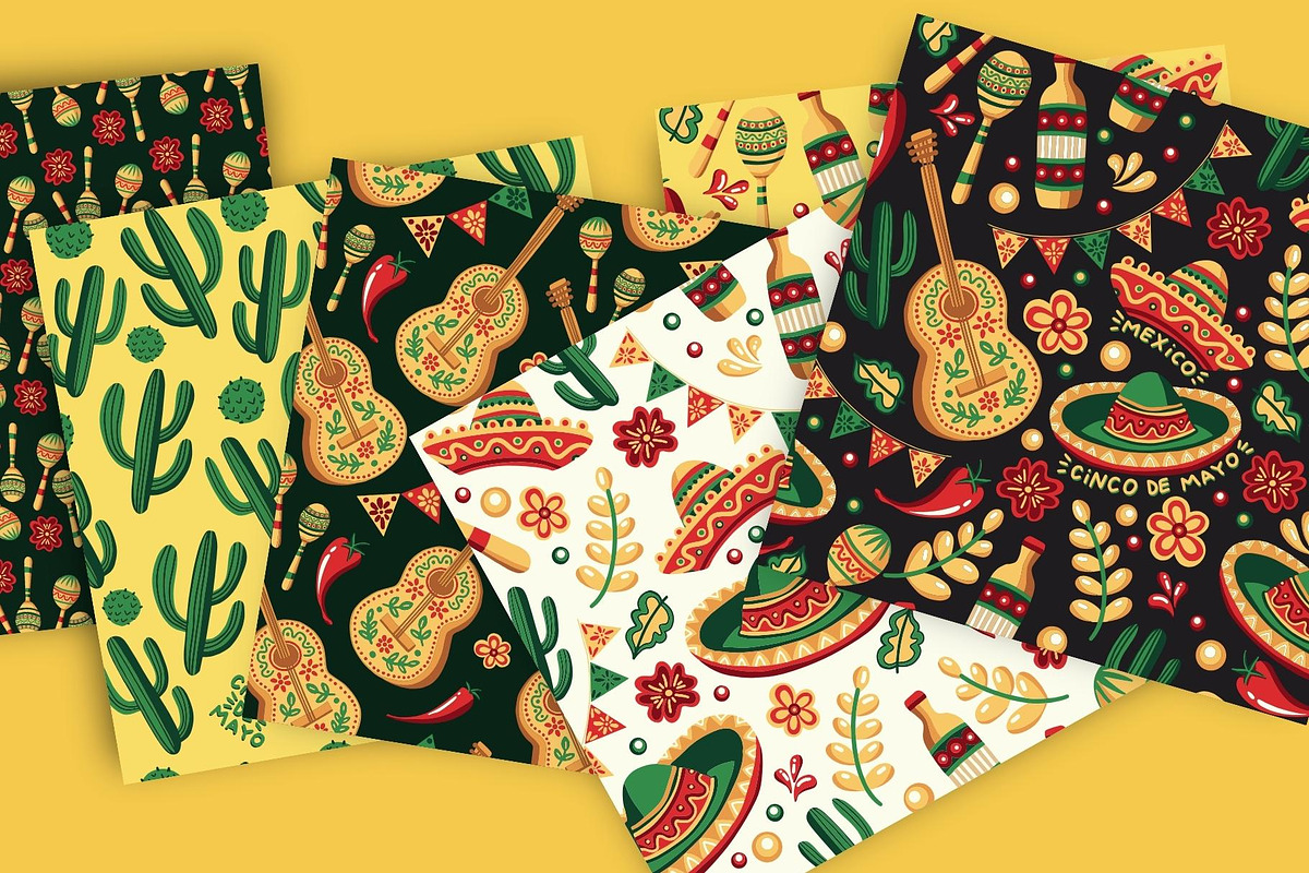 Mexican Cinco de Mayo Patterns, a Pattern Graphic by ilonitta (Photo 4 of 8)