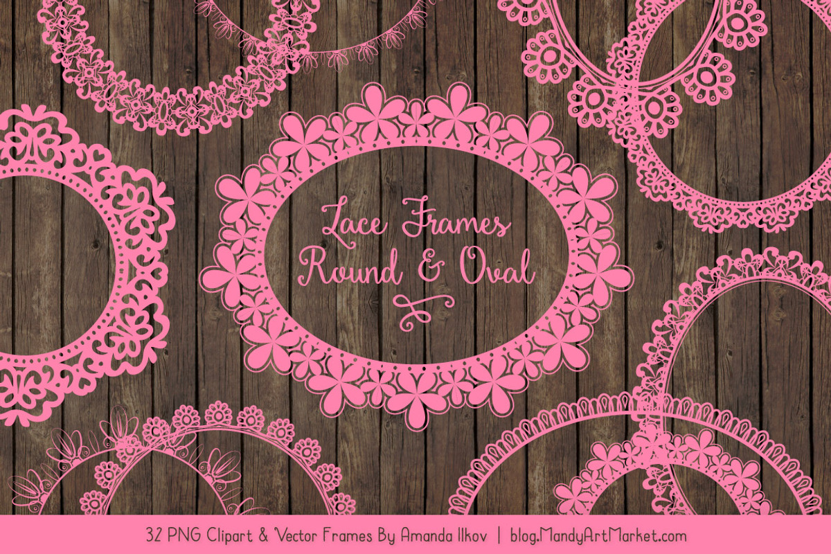 Pink Round Lace Frames, an Illustration by Amanda Ilkov (Photo 5 of 5)