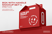 Box with Handle Mockup Set-1, a Packaging Mockup by Grid&Glow (Thumbnail 1 of 6)