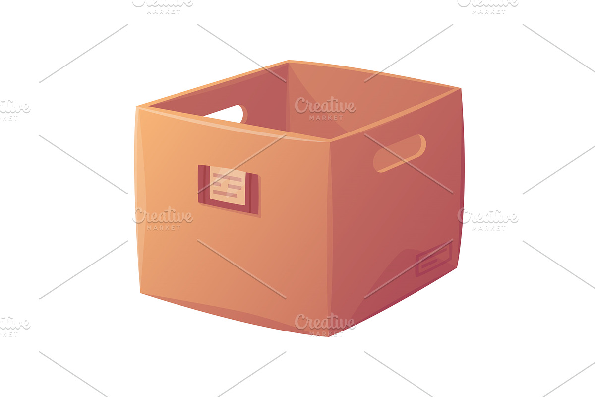Cardboard Box as Paper Packaging, an Object Illustration by TopVectors