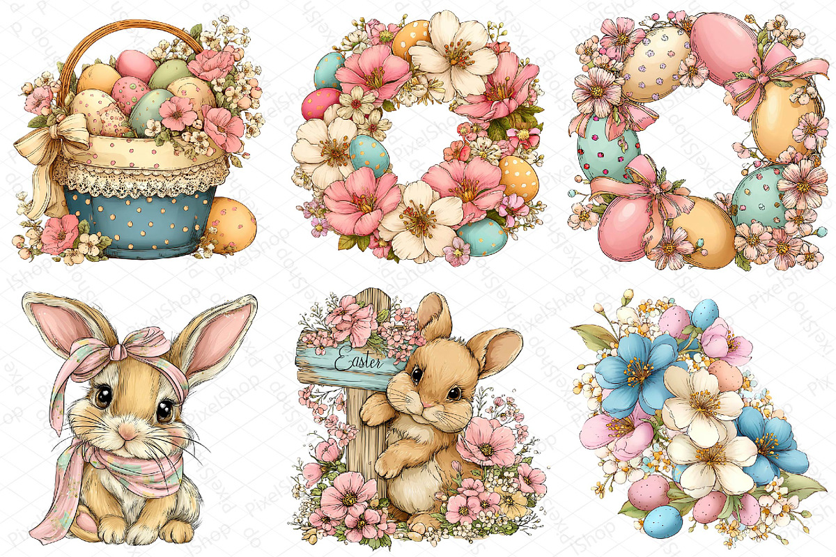 Nursery Blue Country Easter Clipart, an Illustration by DreamPrint404 (Photo 3 of 5)
