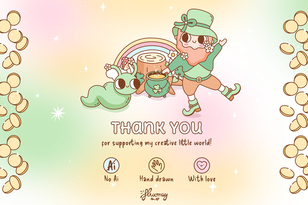 Cute St. Patricks Day Clipart Bundle, a Seasonal Illustration by Huxmay (Photo 7 of 7)