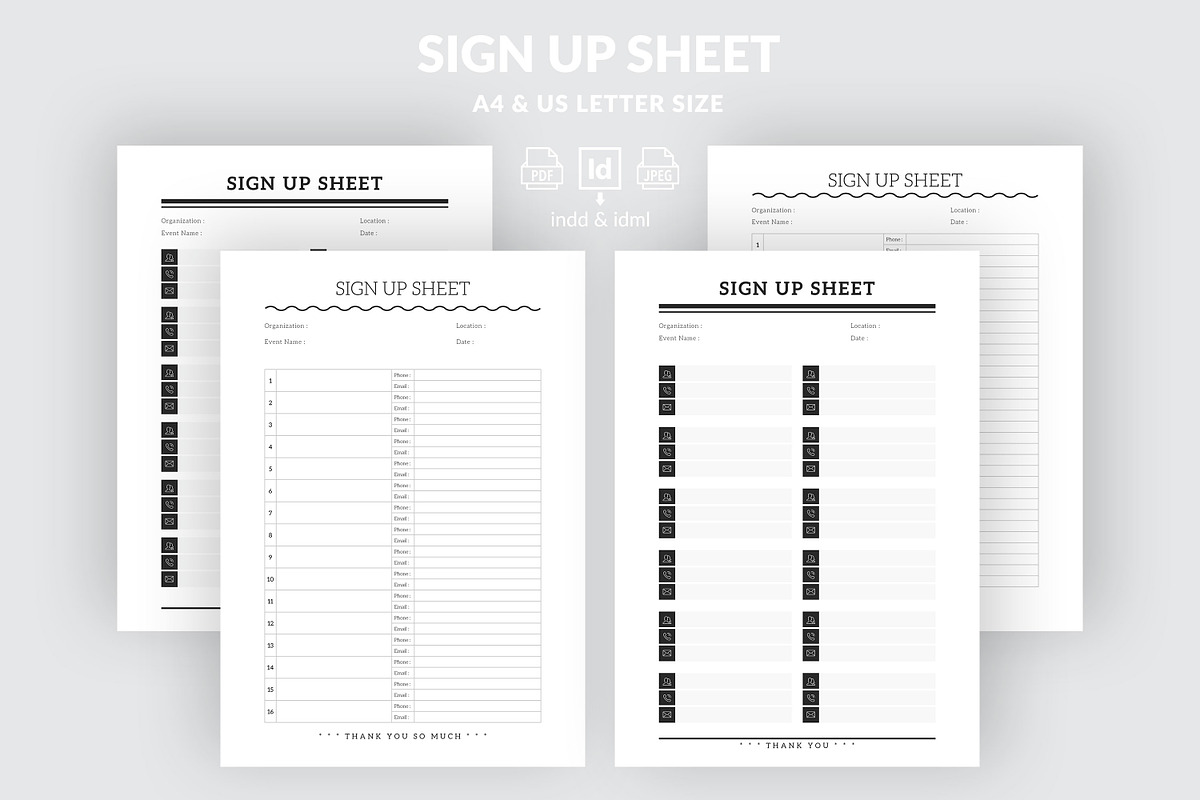 Email Sign Up Sheet, a Stationery Template by Amit Debnath (Photo 1 of 8)