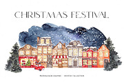 Watercolor Christmas Festival., an Object Illustration by ma_i_vi (Thumbnail 1 of 14)